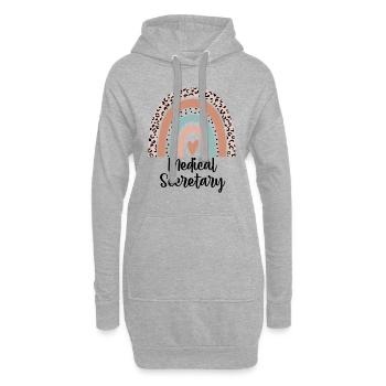 Secrétaire médical Rainbow Leopard Drôle cadeau - Sweat-shirt à capuche long Femme - gris chiné - Devant