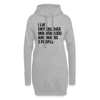 J'aime le chien de montagne d'Entlebucher et peut-être 3 - Sweat-shirt à capuche long Femme - gris chiné - Devant