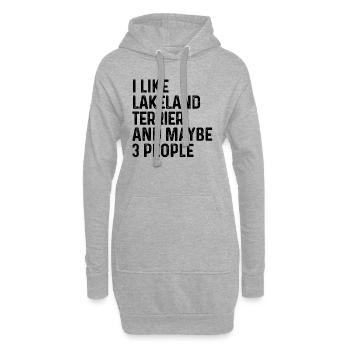 J’aime Lakeland Terrier et peut-être 3 personnes chien - Sweat-shirt à capuche long Femme - gris chiné - Devant