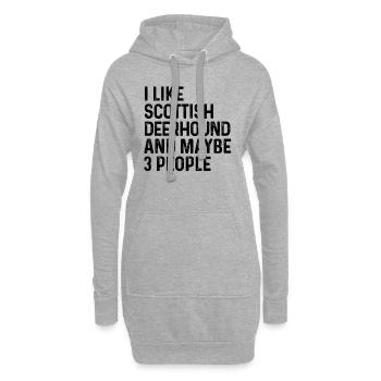 Ich mag schottischen Deerhound und vielleicht 3 Leute Hund - Hoodie-Kleid - Grau meliert - Vorne