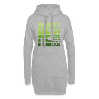 Reduzieren Sie Reuse Recycle Eearth Day - Hoodie-Kleid - Grau meliert - Vorne