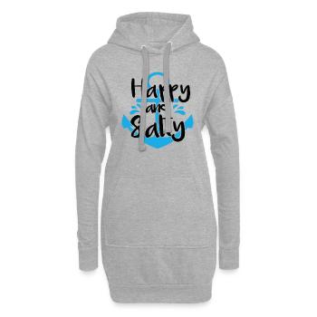 Support de protection de la mer heureuse et salée - Sweat-shirt à capuche long Femme - gris chiné - Devant