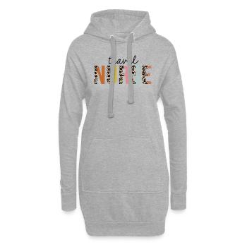 Infirmière de voyage Leopard Imprimer infirmière autorisée - Sweat-shirt à capuche long Femme - gris chiné - Devant