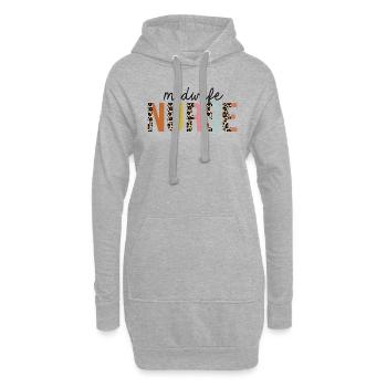 Hebamme Krankenschwester Leopard Print Registered RN Nursing - Hoodie-Kleid - Grau meliert - Vorne