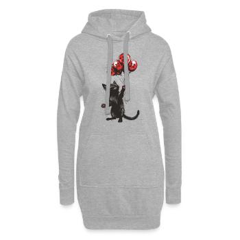 22 Jahre Geschenk 22. Geburtstag Katze - Hoodie-Kleid - Grau meliert - Vorne