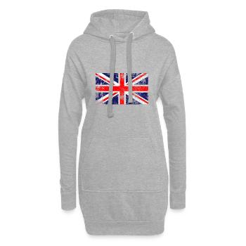 | du drapeau de l’Union Jack | du drapeau britannique Drapeau britannique - Sweat-shirt à capuche long Femme - gris chiné - Devant