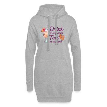 Boire dans mes orteils dans le sable Beach Holiday - Sweat-shirt à capuche long Femme - gris chiné - Devant