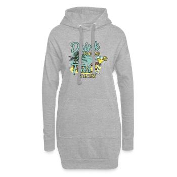 Vacay Mode Sonnenbrille und Ananas für den Urlaub - Hoodie-Kleid - Grau meliert - Vorne