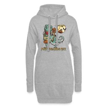 Pumpkinsaurus Dinosaure Drôle Halloween T Rex - Sweat-shirt à capuche long Femme - gris chiné - Devant