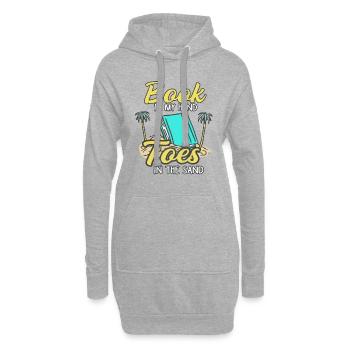 Book in my Hand Toes in the Sand Bücher Lesen - Hoodie-Kleid - Grau meliert - Vorne