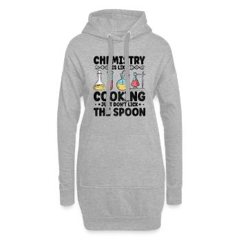 Chemie Ist Wie Kochen Witziges Chemiker Geschenk - Hoodie-Kleid - Grau meliert - Vorne