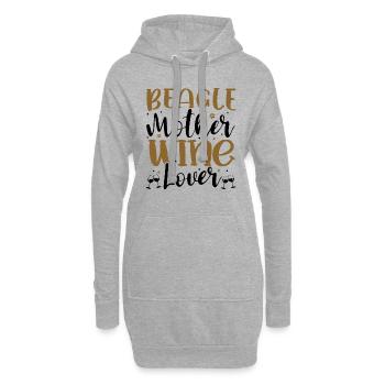 Wine Lover BEAGLE Mother - Hoodie-Kleid - Grau meliert - Vorne