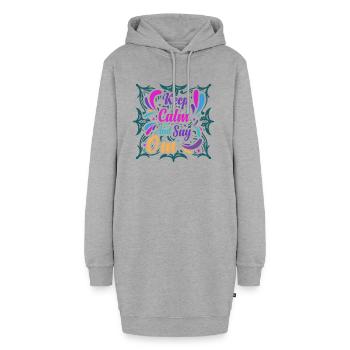 Keep Calm and Say OM Yoga - Hoodie-Kleid - Grau meliert - Vorne