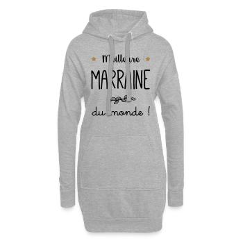 Meilleure Marraine du monde vecteur - Sweat-shirt à capuche long Femme - gris chiné - Devant