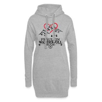 bergwandern wandervoll servus alpin wanderung - Hoodie-Kleid - Grau meliert - Vorne