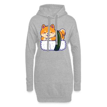 Shiba Inu Hund Sushi Japan Akita I Geschenk - Hoodie-Kleid - Grau meliert - Vorne