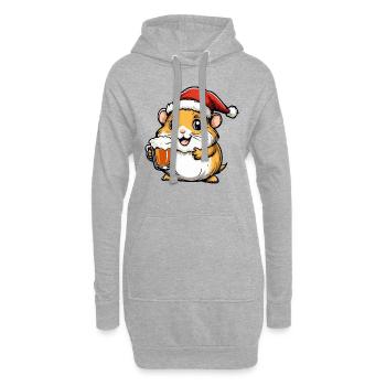 Bière de Noël Hamster - Sweat-shirt à capuche long Femme - gris chiné - Devant