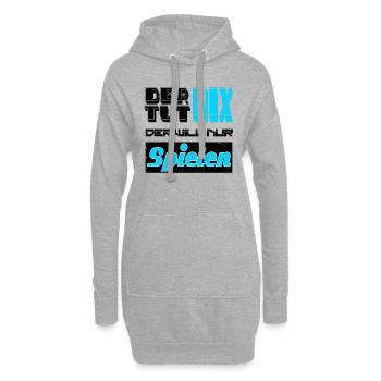 Der tut nix der will nur spielen Gamer Spruch - Hoodie-Kleid - Grau meliert - Vorne