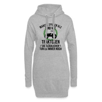 Agriculteur Agriculteur Tracteur Tracteur Enfance Heureuse - Sweat-shirt à capuche long Femme - gris chiné - Devant