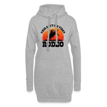 Rodéo Western Cowboy Wild West Retro Horse - Sweat-shirt à capuche long Femme - gris chiné - Devant