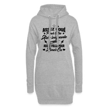 Assez doué pour être aide-soignante assez folle - Sweat-shirt à capuche long Femme - gris chiné - Devant