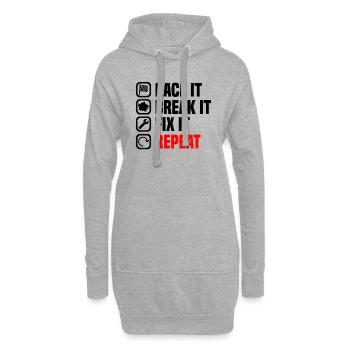 Muscel Car V8 Turbocompresseur Tuning Voiture de course - Sweat-shirt à capuche long Femme - gris chiné - Devant