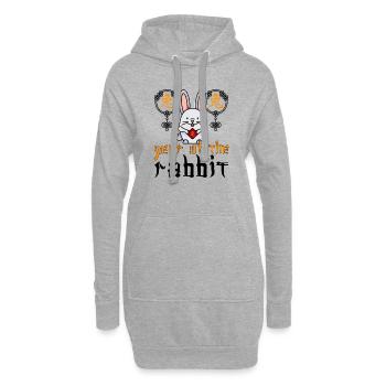 Personnage de lapin chinois Nouvel An - Sweat-shirt à capuche long Femme - gris chiné - Devant