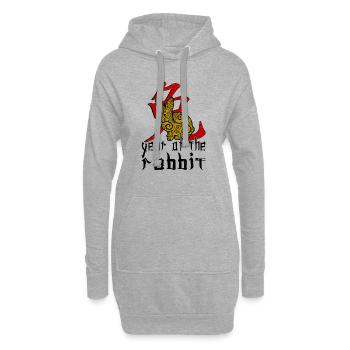 Personnage de lapin chinois Nouvel An - Sweat-shirt à capuche long Femme - gris chiné - Devant