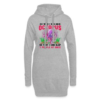 Tintenfisch Krake Oktopus Meer Tentakel Kraken - Hoodie-Kleid - Grau meliert - Vorne