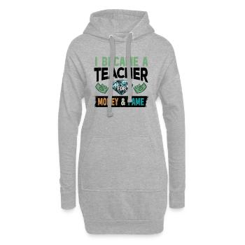 Enseignante au primaire Éducatrice de maternelle - Sweat-shirt à capuche long Femme - gris chiné - Devant