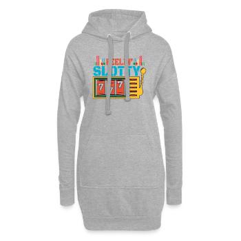 Kasino Glücksspiel Spielautomat Kartenspiel - Hoodie-Kleid - Grau meliert - Vorne