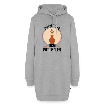 Poterie Argile Cours de poterie Poterie Poterie - Sweat-shirt à capuche long Femme - gris chiné - Devant