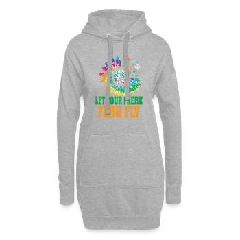 Hippie Peace Sign Peace Flowers Flower Child - Sweat-shirt à capuche long Femme - gris chiné - Devant