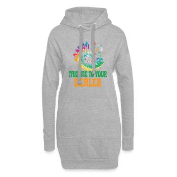 Hippie Peace Sign Peace Flowers Flower Child - Sweat-shirt à capuche long Femme - gris chiné - Devant