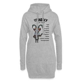 Sternzeichen Steinbock - Hoodie-Kleid - Grau meliert - Vorne