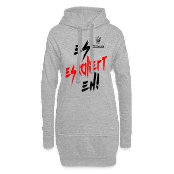 Winegod lustiger Spruch es Eskaliert eh - Hoodie-Kleid - Grau meliert - Vorne