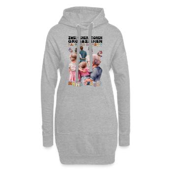 Mutter Mama Oma T-Shirt Geschenk Geburtstagsshirt - Hoodie-Kleid - Grau meliert - Vorne