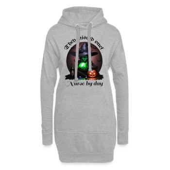 Hexenhafte Krankenschwester - Hoodie-Kleid - Grau meliert - Vorne