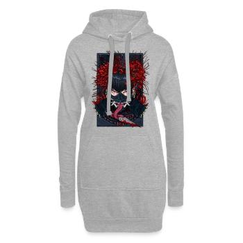 Kunai Hannya Masque Ninja - Sweat-shirt à capuche long Femme - gris chiné - Devant