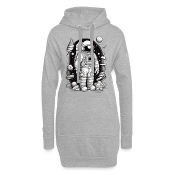 ASTRONAUTE FLOTTE ET EST ENTOURÉ DE MERVEILLES COSMIQUES - Sweat-shirt à capuche long Femme - gris chiné - Devant