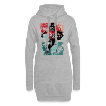 Joueur de football américain USA Amérique Sports Rétro - Sweat-shirt à capuche long Femme - gris chiné - Devant