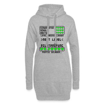 Pilotenprüfung Flugschein Hubschrauber bestanden - Hoodie-Kleid - Grau meliert - Vorne