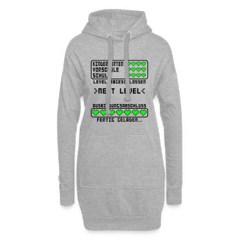 Ausbildungsabschluss bestanden für Azubi - Hoodie-Kleid - Grau meliert - Vorne