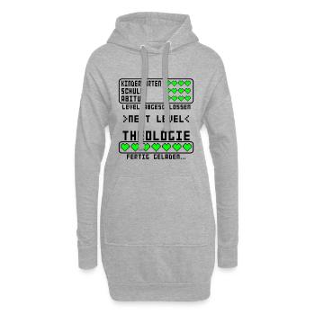 Theologie Studium Examen Prüfung bestanden - Hoodie-Kleid - Grau meliert - Vorne