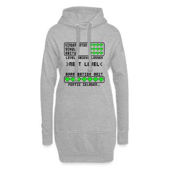 Approbation Arzt Prüfung Weiterbildung bestanden - Hoodie-Kleid - Grau meliert - Vorne