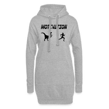 Motivation Sport Laufen Laufhumor Dino - Hoodie-Kleid - Grau meliert - Vorne