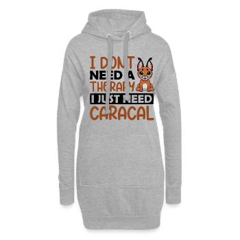I dont need a therapy i just need Caracal - Hoodie-Kleid - Grau meliert - Vorne