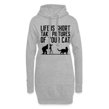 Chat Photographes Chat Amoureux Des Chats Photo - Sweat-shirt à capuche long Femme - gris chiné - Devant