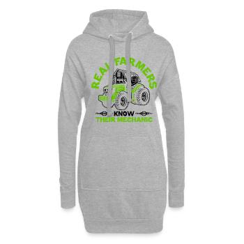 Mécanicien agricole Drôle de tracteur Mécanique Ferme - Sweat-shirt à capuche long Femme - gris chiné - Devant