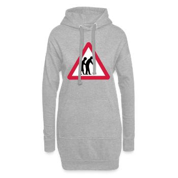 Vorsicht Old People Crossing Verkehrszeichen - Hoodie-Kleid - Grau meliert - Vorne